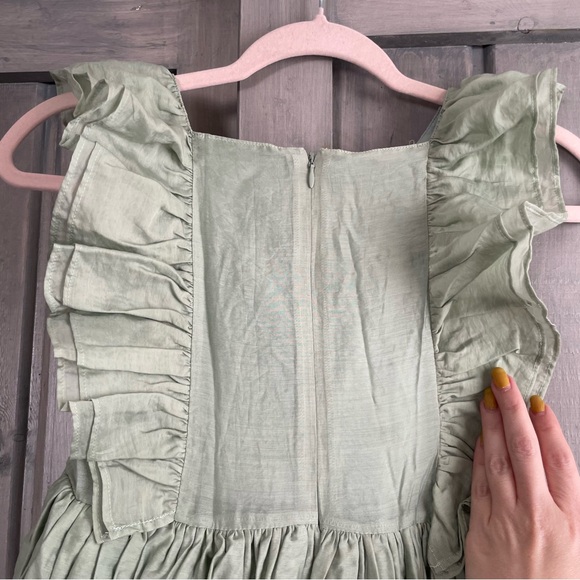 HTF Mini Boden Girls Green Organza Bow Party Dress size 9/10 - Picture 13 of 14